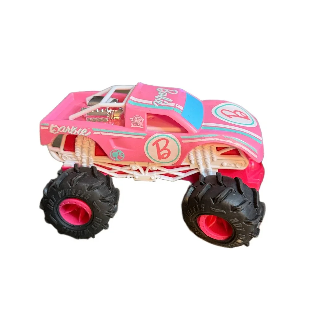 Hot Wheels Barbie Monster Trucks Pink HNV02 Set of 2 No Remotes